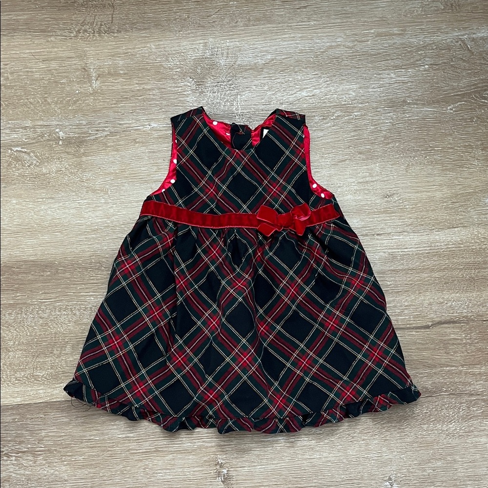 The Children's Place Black and Red Plaid Formal Dress